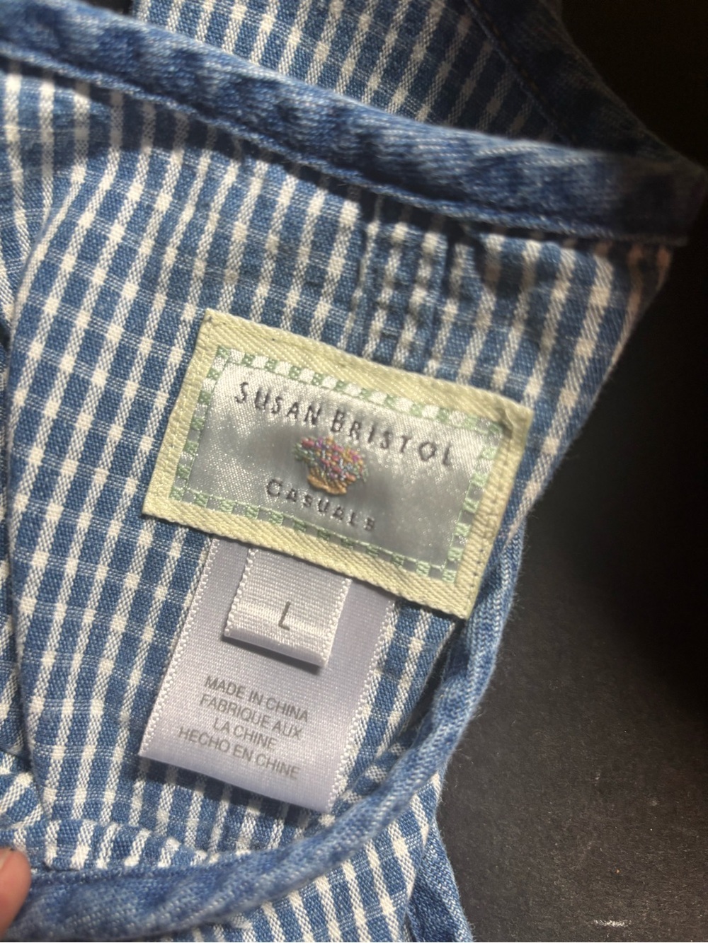 Vintage Susan Bristol Blue Gingham Sleeveless Maxi Jumper Dress with Pocket - Picture 7 of 7